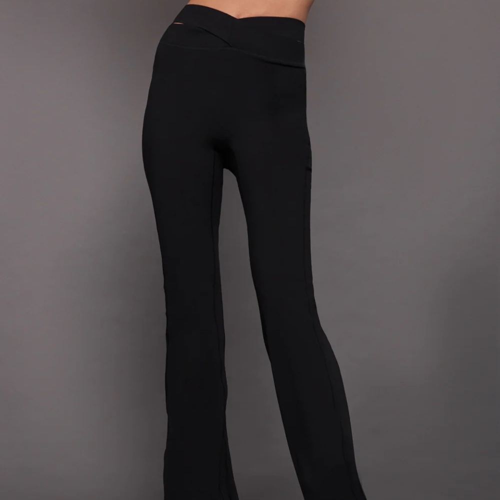 High-Rise Black Boot Cut Pants with Flare